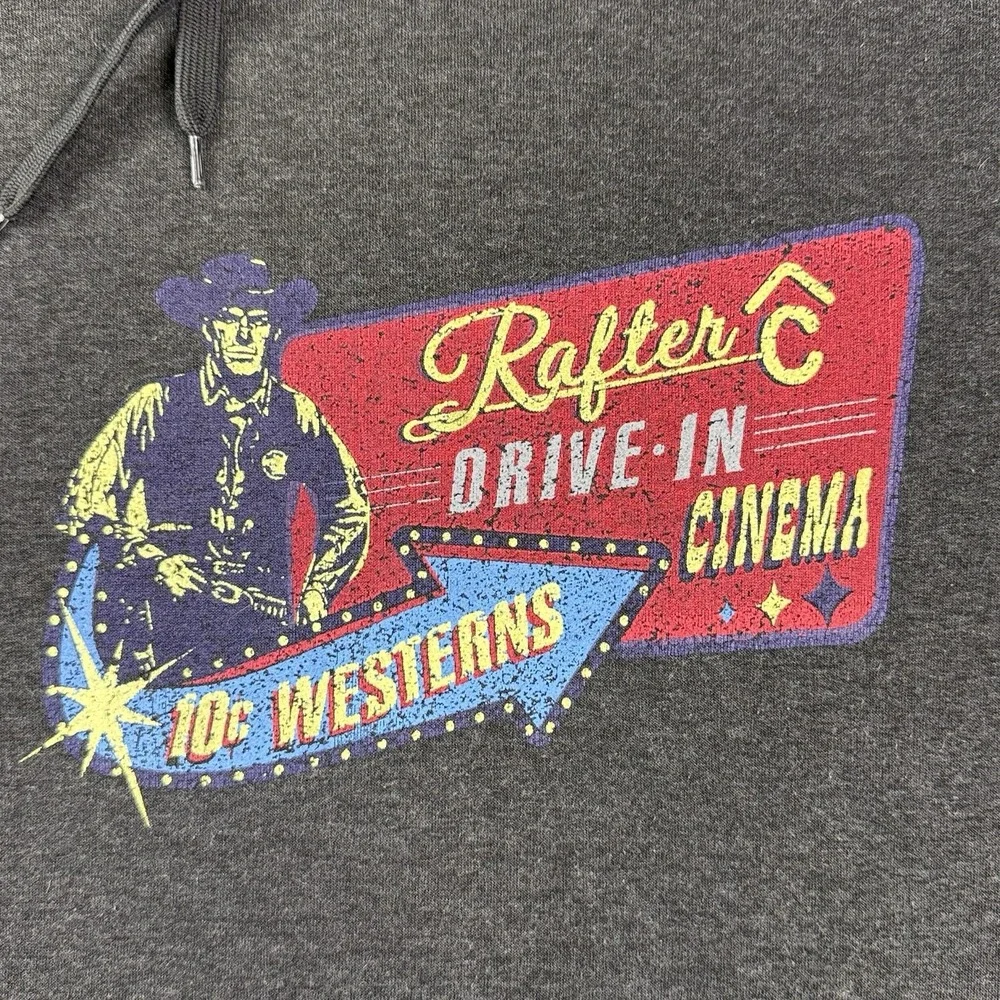 Boot Daddy Hoodie Men's L Gray Pullover Rafter Western Billboard Cinema Graphic